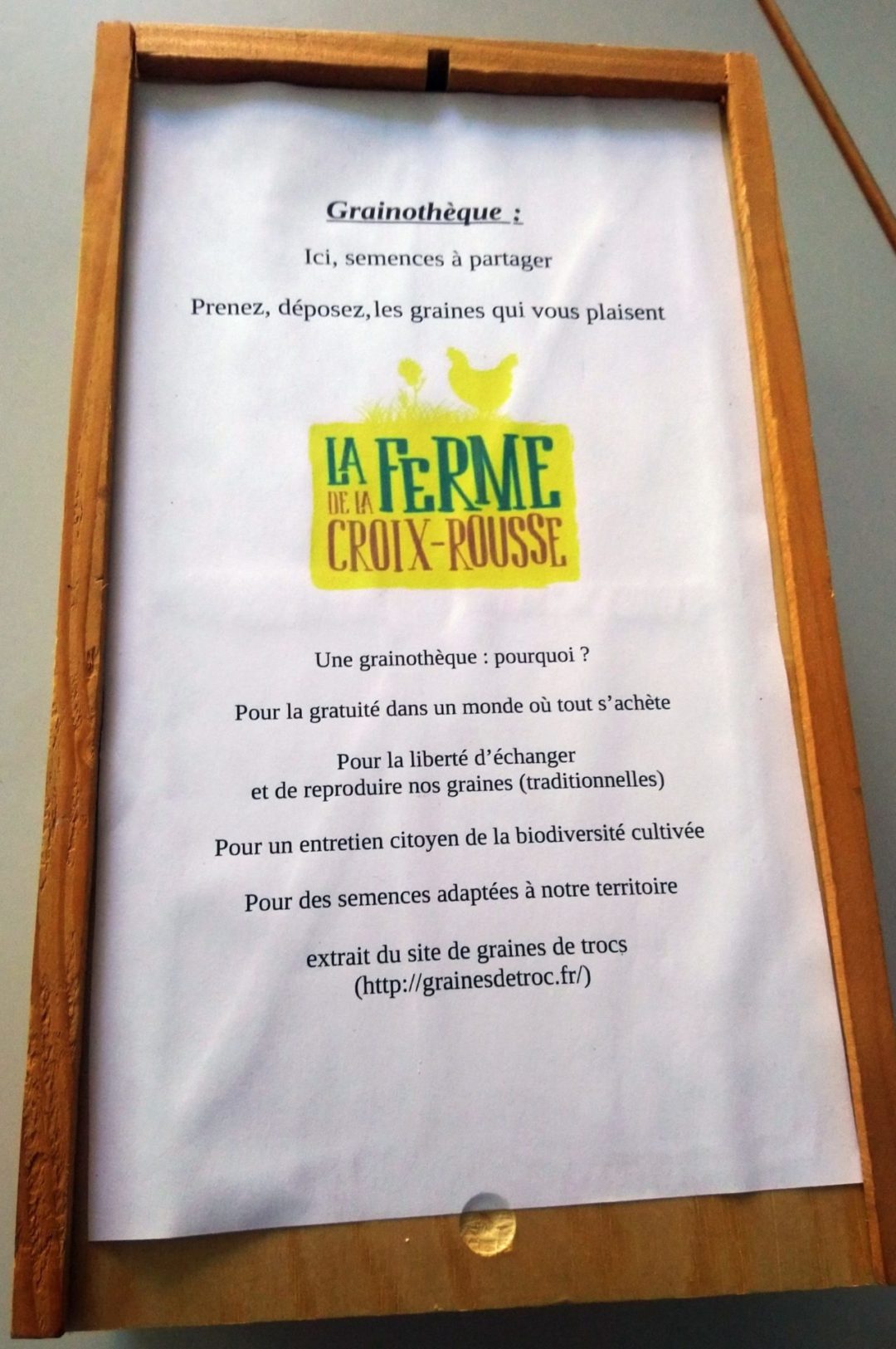 Inauguration de la grainothèque